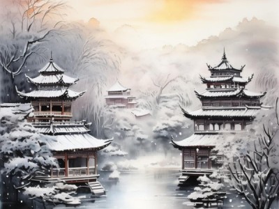 徐州冬日水墨风情图