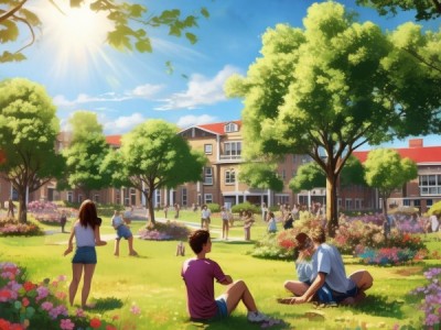 青春盛夏绘校园——高中夏景图
