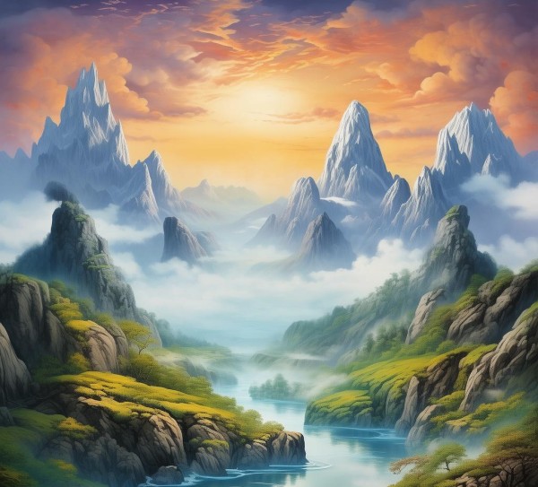 漫步山水间，我的风景作文心灵之旅,山水画卷，一场心灵的旅行——我的风景作文之旅,漫步,第1张