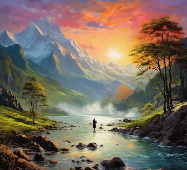 诗意山水，描绘自然美景的绝美句段精选,山水画卷中的诗意瞬间—写景的优美句子集锦,诗意,画卷,智慧,第1张