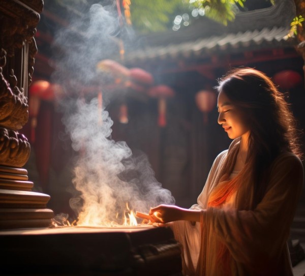 心灵之旅，庙宇香火中的宁静与慰藉,探寻心灵慰藉，去庙里烧香的美好瞬间,美好瞬间,第1张