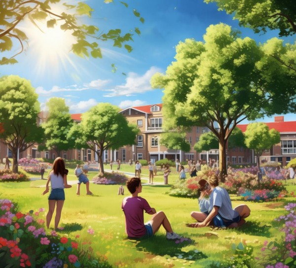 青春盛夏绘校园——高中夏景图,夏日画卷，高中校园的夏季风景,漫步,画卷,回忆,第1张