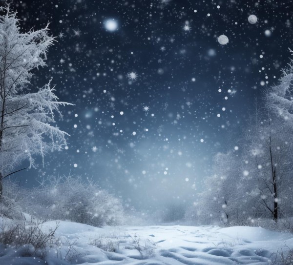 银雪浪漫夜，诗意飘舞时,银装素裹的夜晚，雪花飘舞的浪漫诗篇,漫步,画卷,诗意,第1张