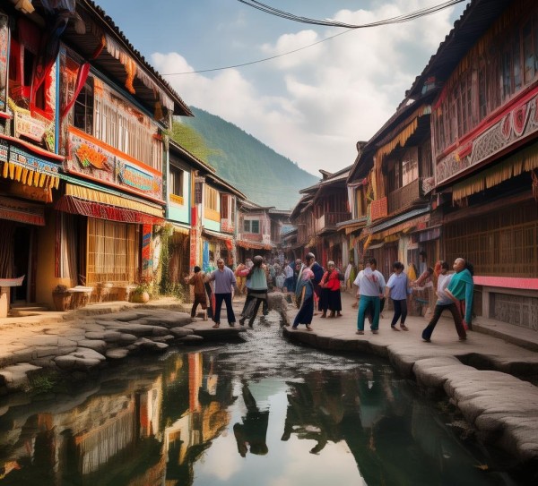 昆明村，风情画卷里的诗篇,昆明民族村，民族风情画卷中的优美诗行,漫步,画卷,诗意,第1张