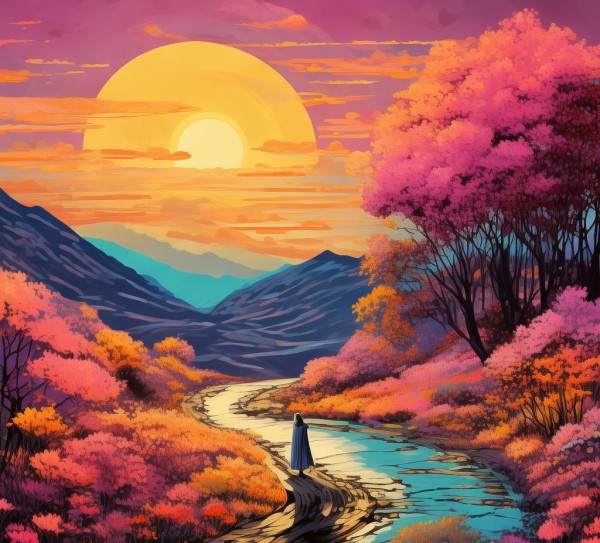 夕映照下的心灵之旅，别样风景漫步,别样的风景——夕阳下的心灵漫步,漫步,光芒,智慧,第1张